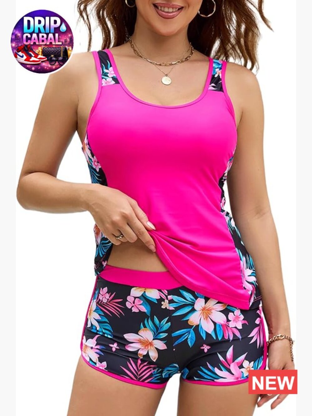 Tankini Swimsuits Two Piece Tummy Control Athletic Bathing Suit Plus Size Full